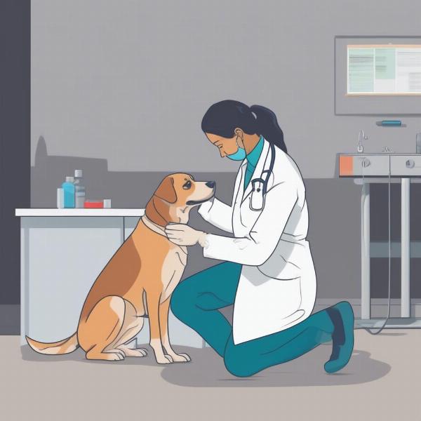 Veterinarian Examining a Dog