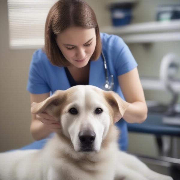 Veterinarian Examining Dog