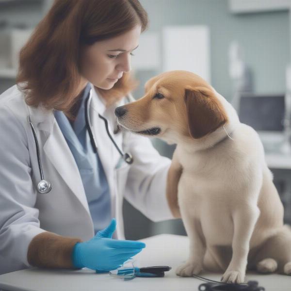 Veterinarian Examining Dog