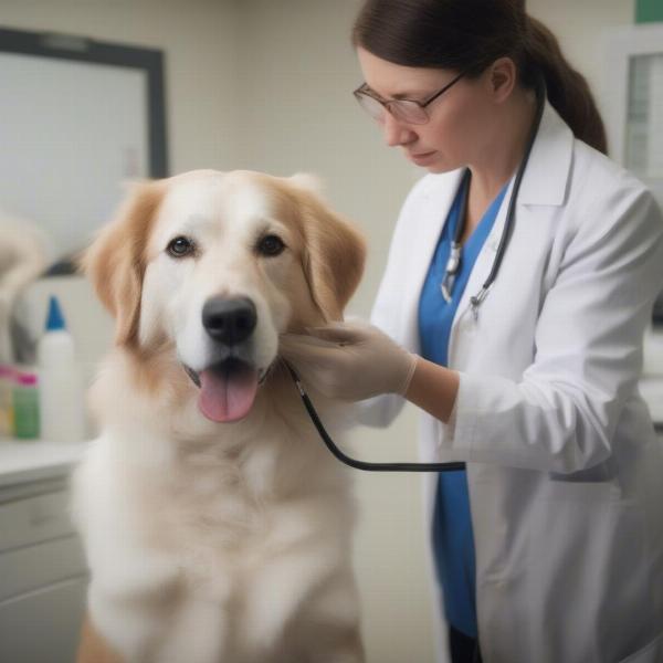 Veterinarian Examining Dog