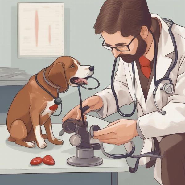 Veterinarian Examining Dog