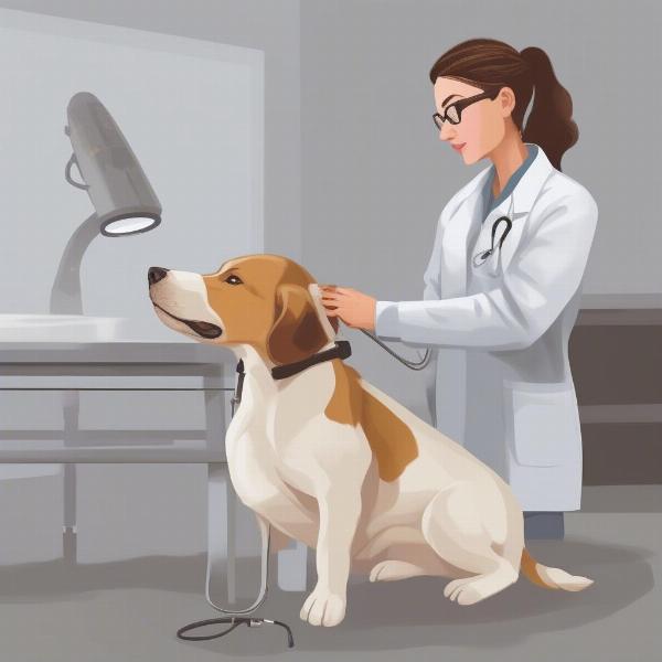 Veterinarian Examining a Dog