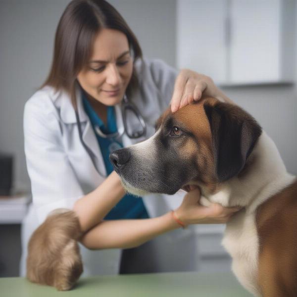 Veterinarian Examining Dog