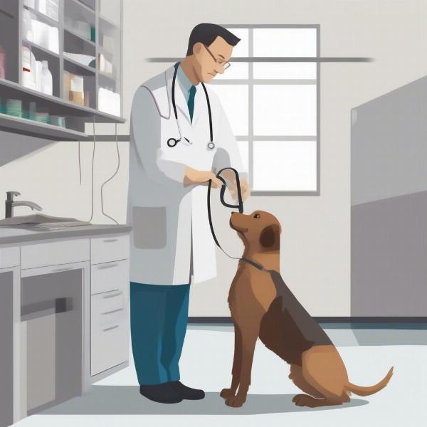 Veterinarian Examining a Dog