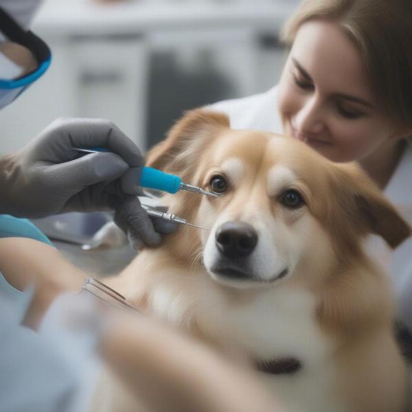 Veterinarian Examining Dog