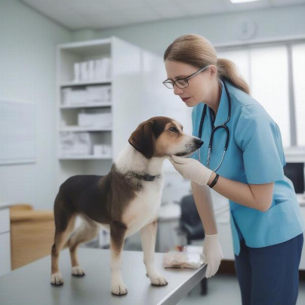 Veterinarian Examining Dog