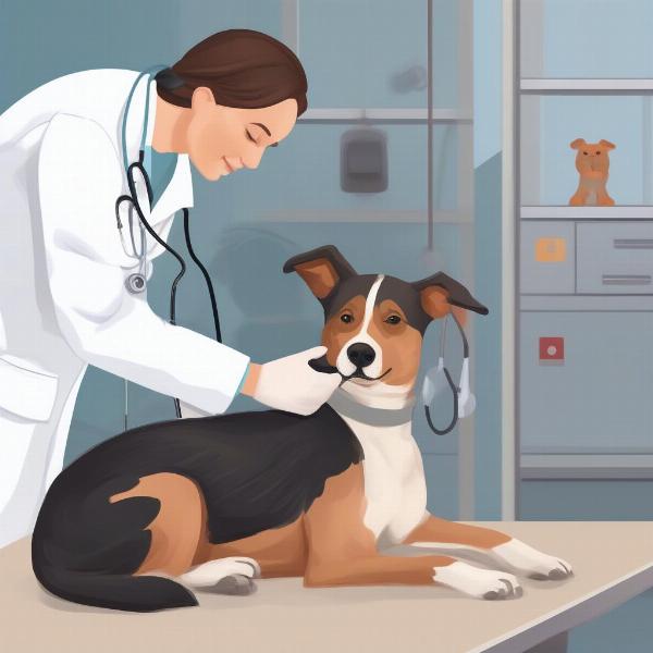 Veterinarian Examining a Dog