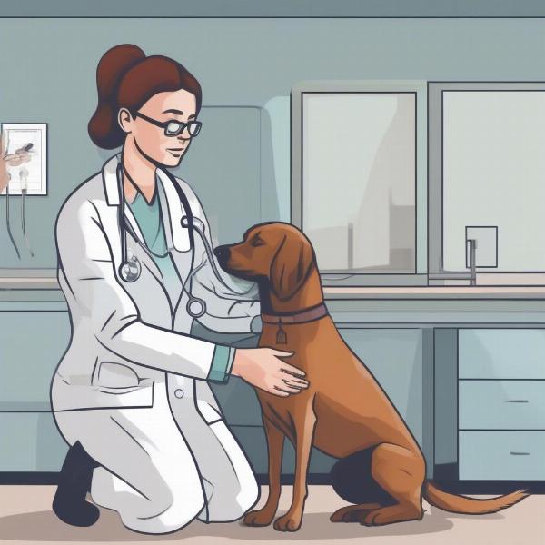 Veterinarian Examining a Dog