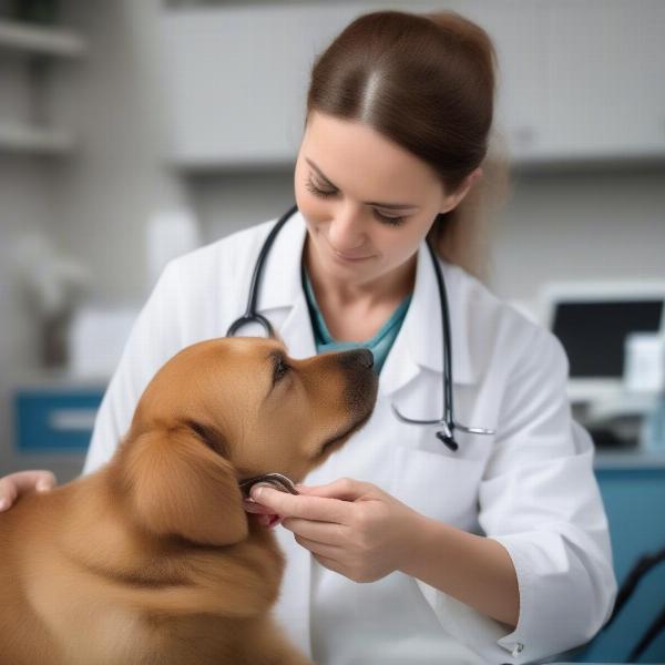 Veterinarian Examining Dog