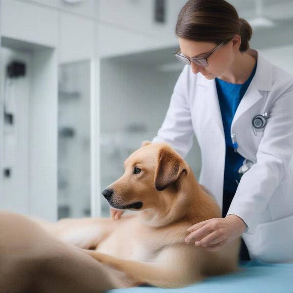 Veterinarian Examining Dog