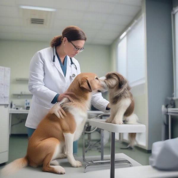 Veterinarian Examining Dog