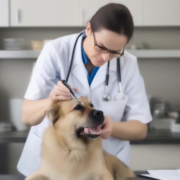 Veterinarian Examining Dog