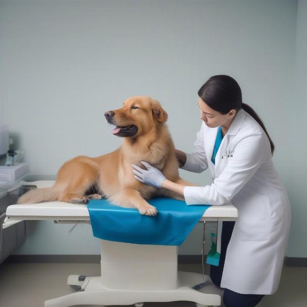 Veterinarian Examining Dog