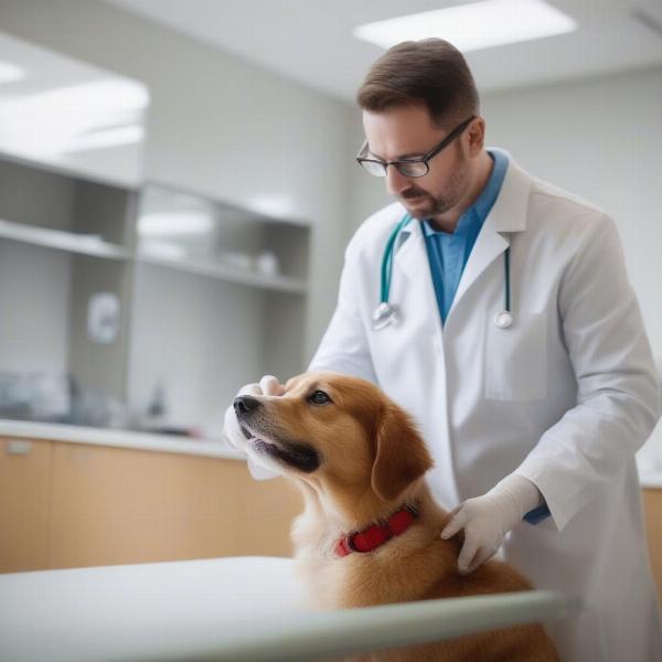 Veterinarian Examining Dog