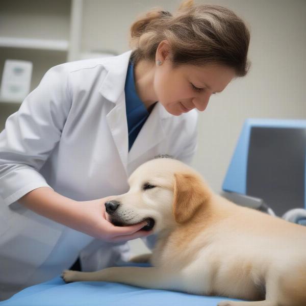 Veterinarian Examining Dog