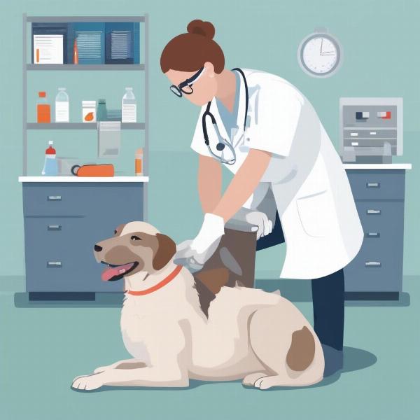 Veterinarian Examining a Dog