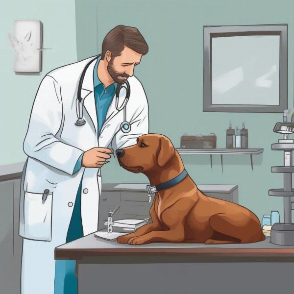 Veterinarian Examining a Dog After a Food Recall