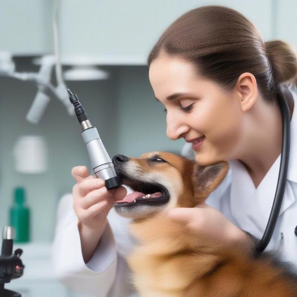 Veterinarian Examining Dog's Ear