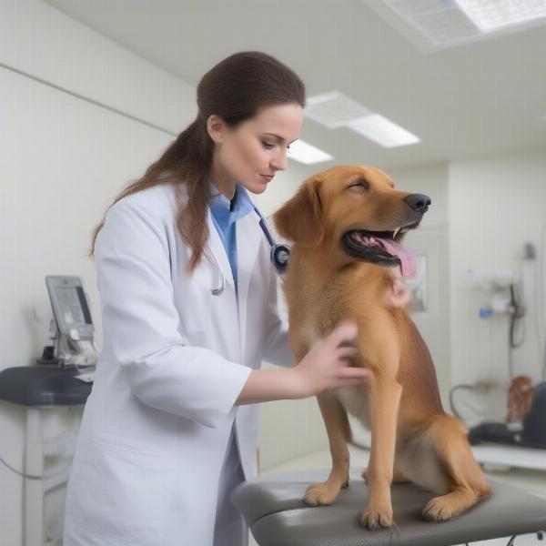 Veterinarian Examining Dog on Hydrocodone