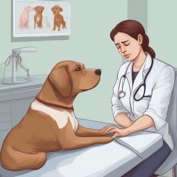 Veterinarian Examining Dog's Shoulder