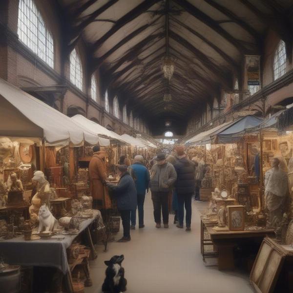 Finding Vintage Dog Statues at an Antique Market