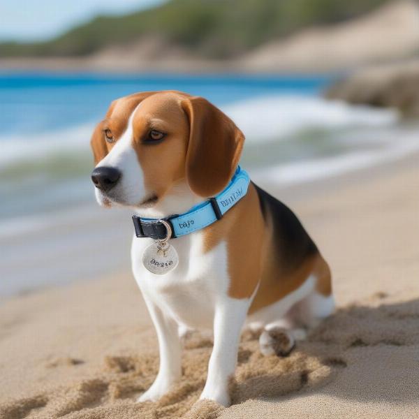 Personalized Beach Dog Collar with Name