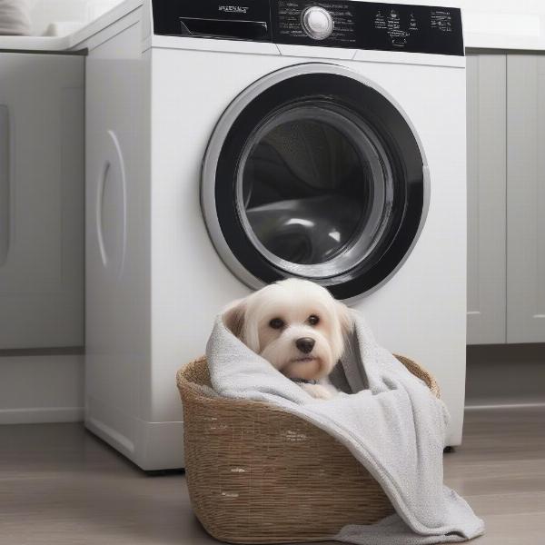 Washing dog bed cover in washing machine