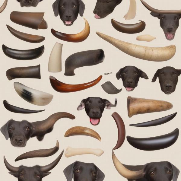 Various Water Buffalo Horns for Dogs