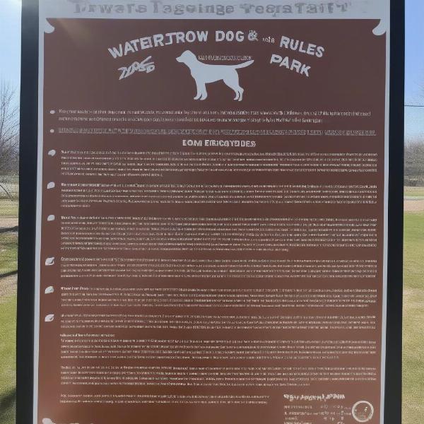 Watertown Dog Park Rules Signage