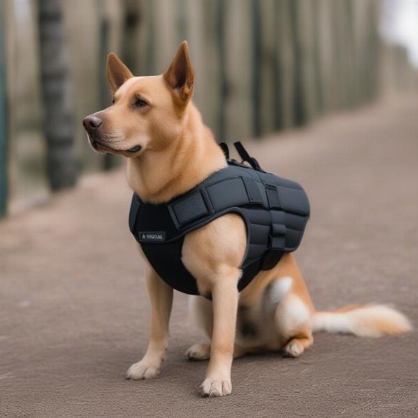 Dog wearing a weighted vest for anxiety relief