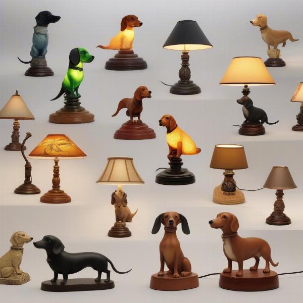 Different Styles of Weiner Dog Lamps