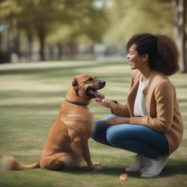 Owner with Dog at West Hollywood Dog Park