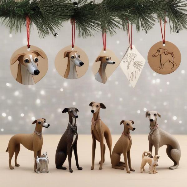 Whippet Dog Ornament Styles