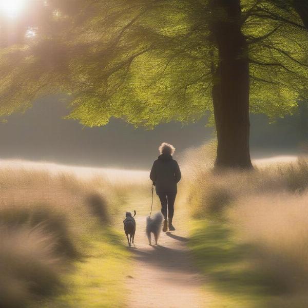 Dog walking on Wimbledon Common