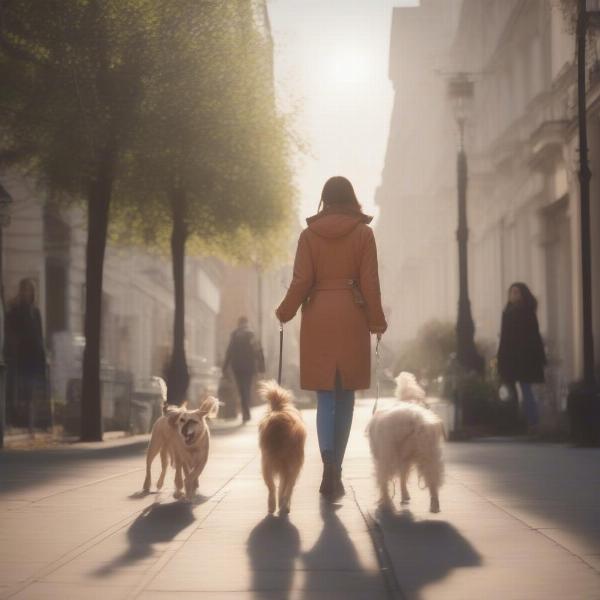 Women Safely Walking Dogs