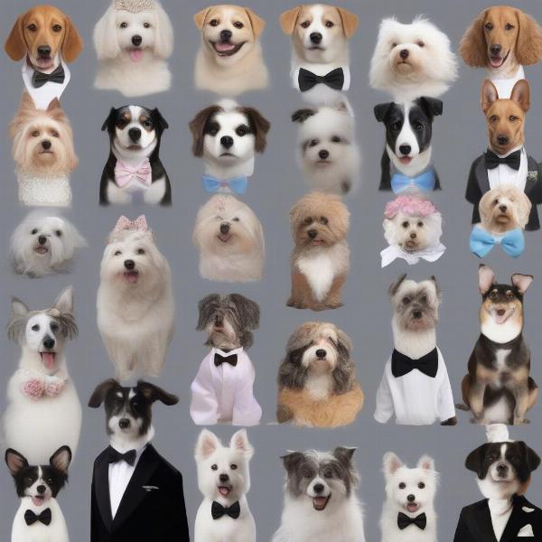 Popular dog wedding outfit ideas include tuxedos, dresses, and accessories.