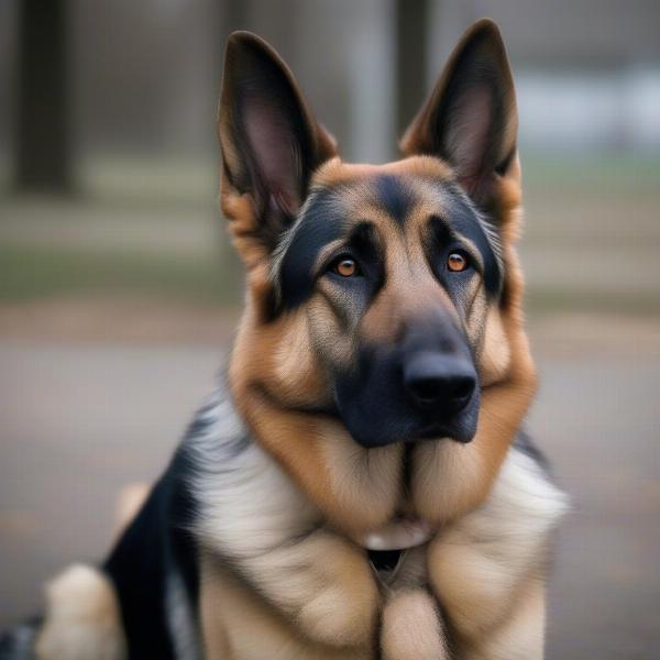 Young Dog with Grey Fur