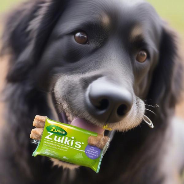 Dog Eating Zuke's Hip Action Treat