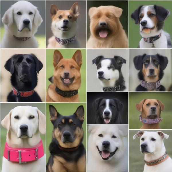 Different Dog Breeds Wearing 2in Wide Collars