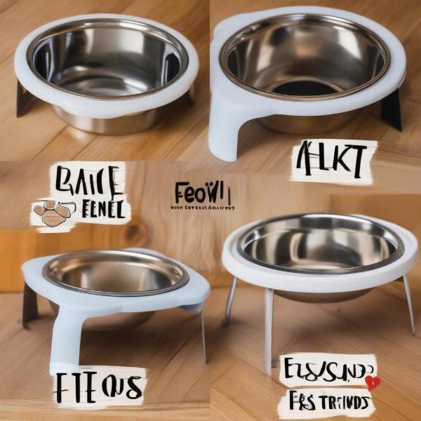 Different materials used for 3 bowl elevated dog feeders