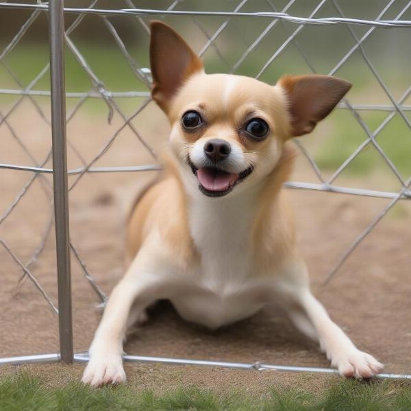 Small Dog in an 8x10 Dog Pen