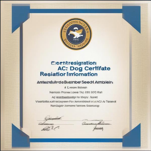 ACA Dog Registration Certificate