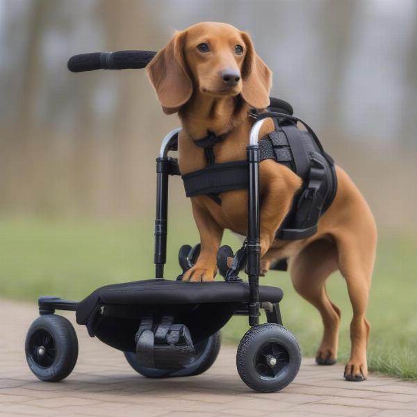 Adjustable dachshund wheelchair with different sizes