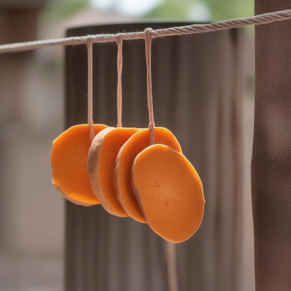 Air drying sweet potato dog treats