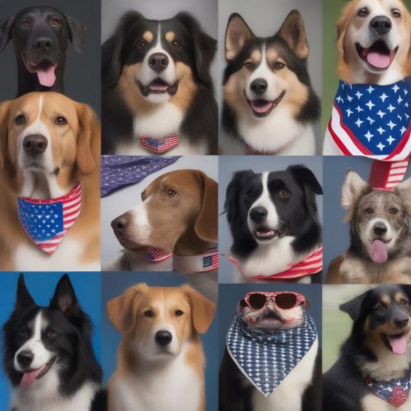 American Flag Dog Collars and Bandanas