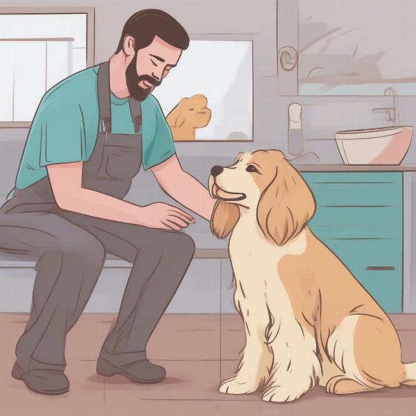 Calming an Anxious Dog During Grooming