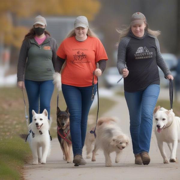 Volunteers Walking Dogs