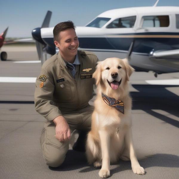 Pilot and dog