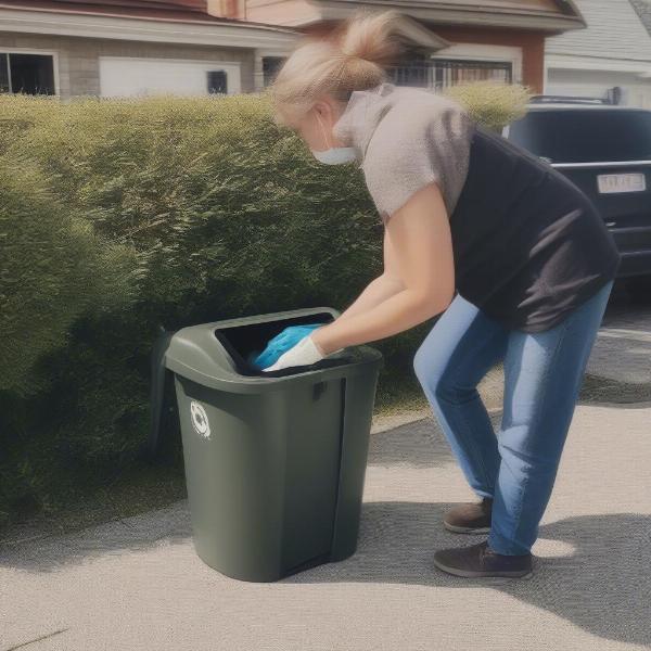 Maintaining a dog waste bin