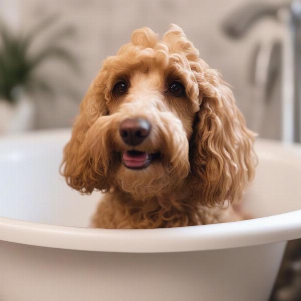 Bathing a Cockapoo